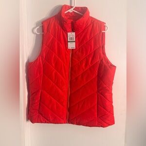 MK Women's Red Quilted Vest NWT